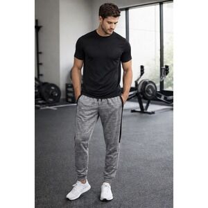 DSG Jogger Pants Mens Medium Grey Black Space Dye Athletic Training Trousers